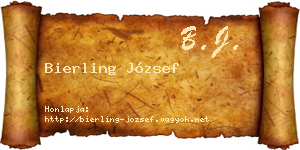 Bierling József névjegykártya