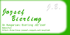 jozsef bierling business card